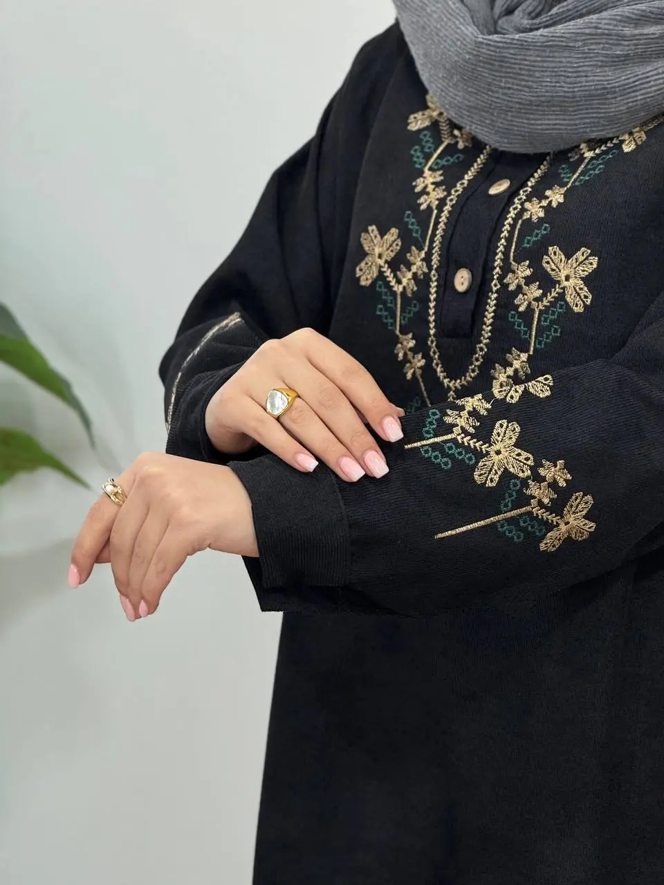 مانتو پاییزه گلدوزی شادی